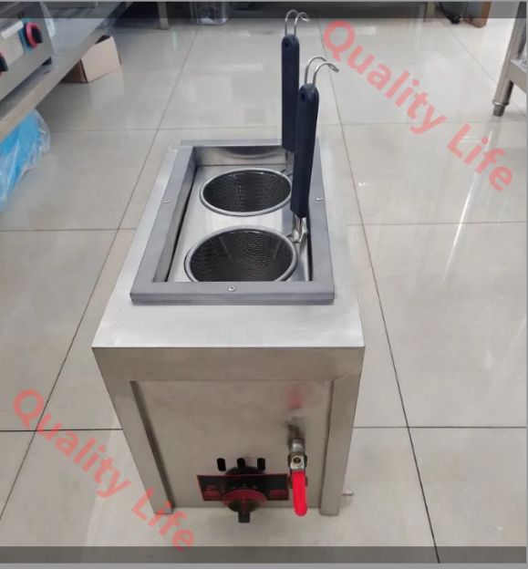 ガス 茹で麺機 ゆで麺器 卓上型 ゆで麺機 テボ2点付き LPガス式/厨房