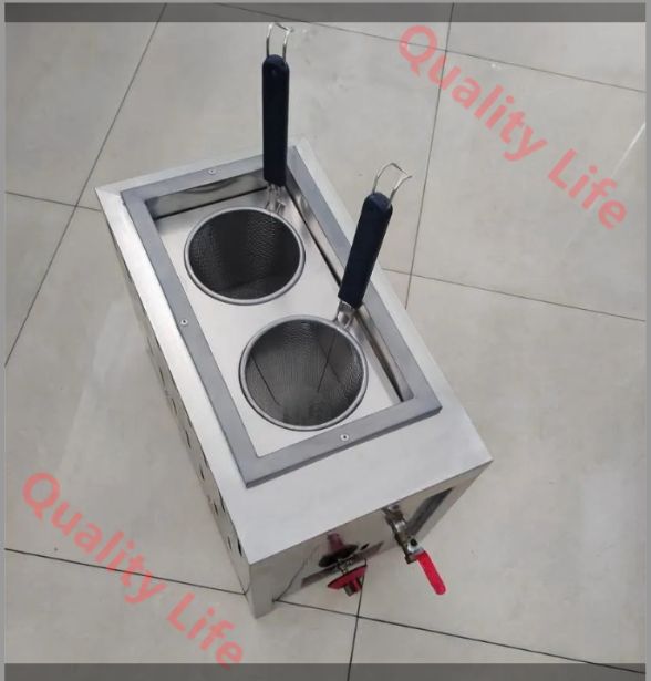 ガス 茹で麺機 ゆで麺器 卓上型 ゆで麺機 テボ2点付き LPガス式/厨房