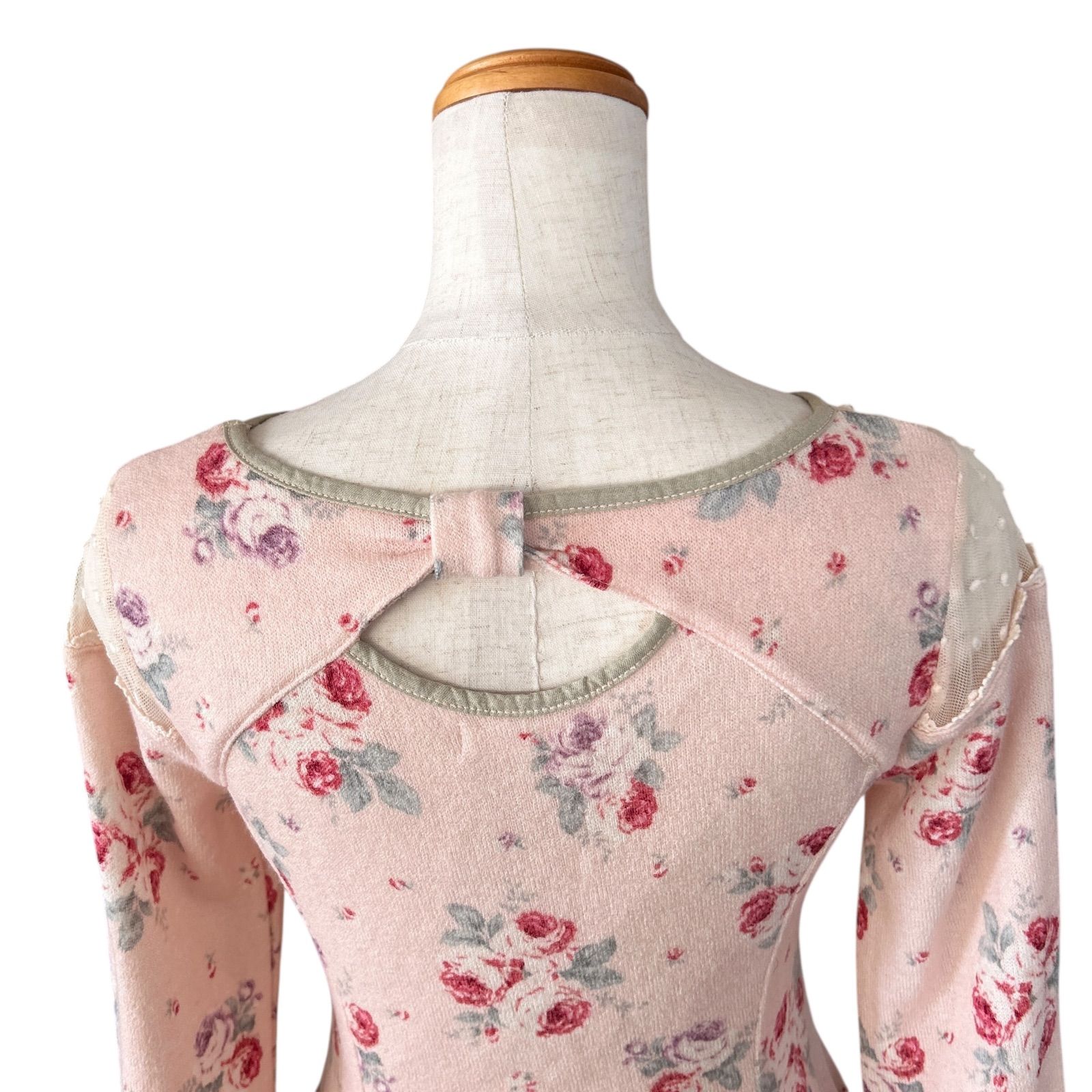 LIZLISA リズリサ シアー切り替えワンピース ピンク 花柄 姫ギャルY2K