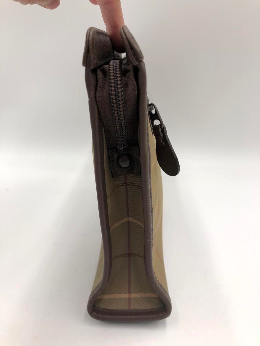 BURBERRY バーバリー チェック 高品質 レザー クラッチ バッグ