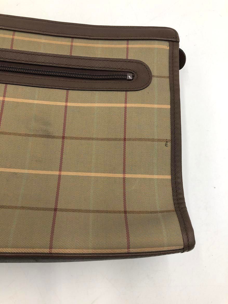 BURBERRY バーバリー チェック 高品質 レザー クラッチ バッグ