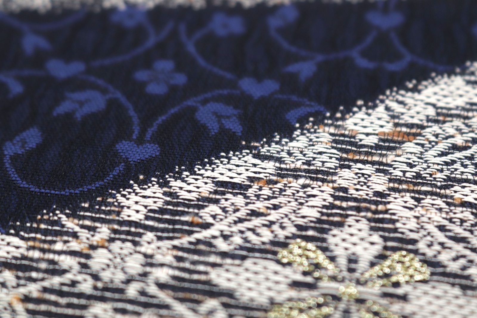 ofa2737 西陣 佐々木染織 ぜんまい紬使用 風通織 高級 袋帯 黒紺色 お