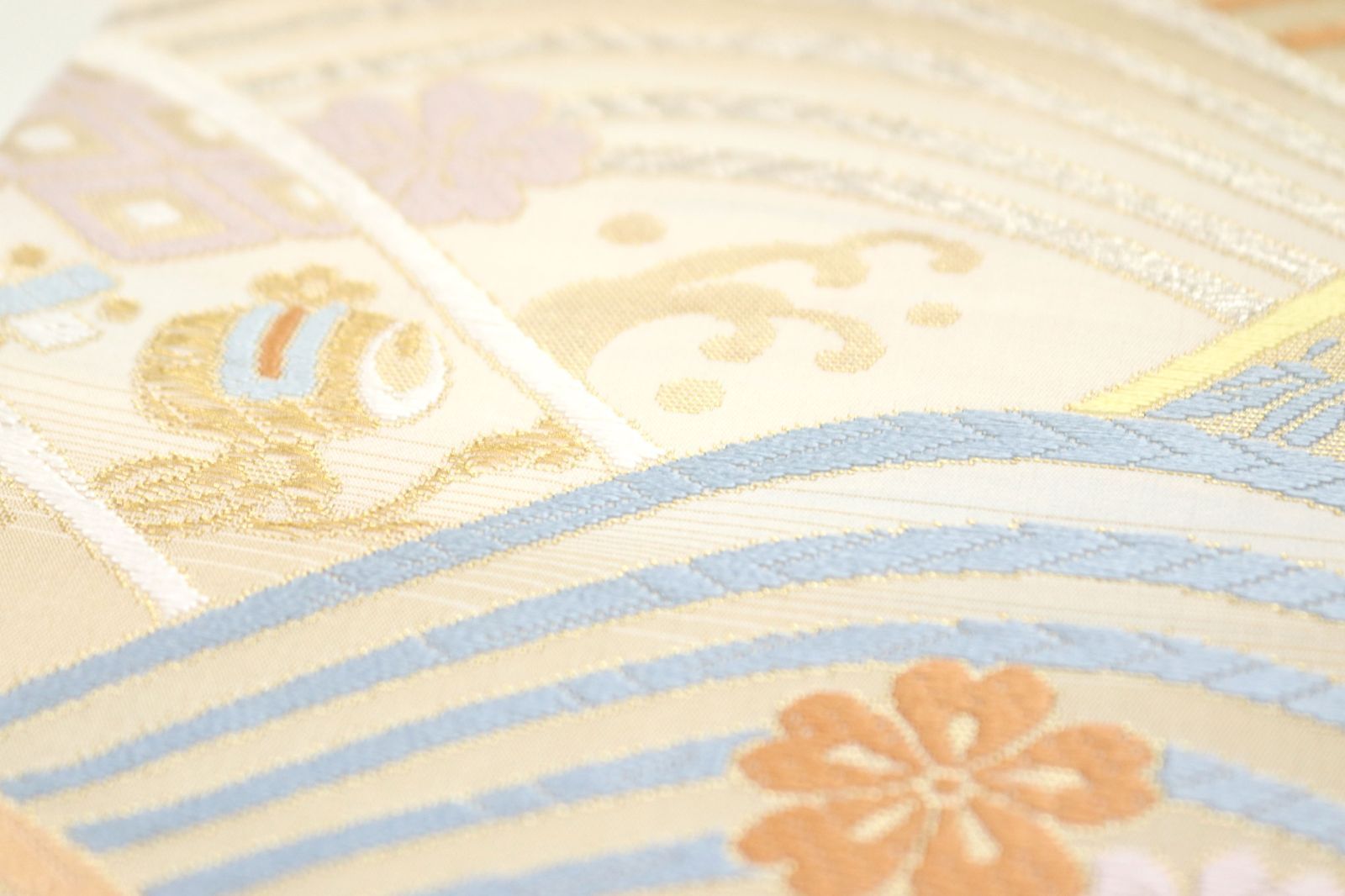 ofa2736 西陣 華翔苑 藤本仁 瑞翔唐織 高級 袋帯 ベージュ お仕立て