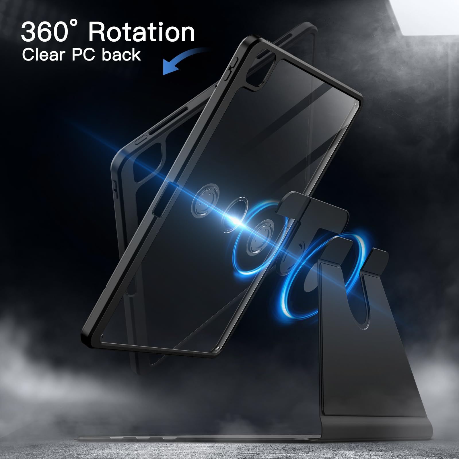 9* JETech iPad Pro 12.9インチ ケース クリア Amazon.com: JETech Rotating Case for iPad Pro 12.9-Inch (2022/2021