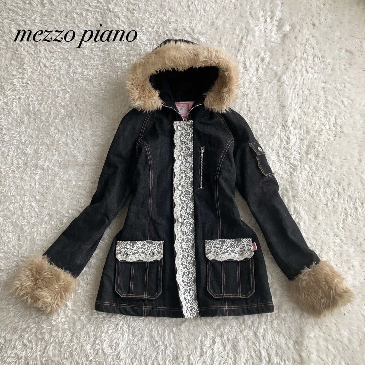 Mezzo Piano メゾピアノ デニム コート パーカー ファー 平成ギャル 姫