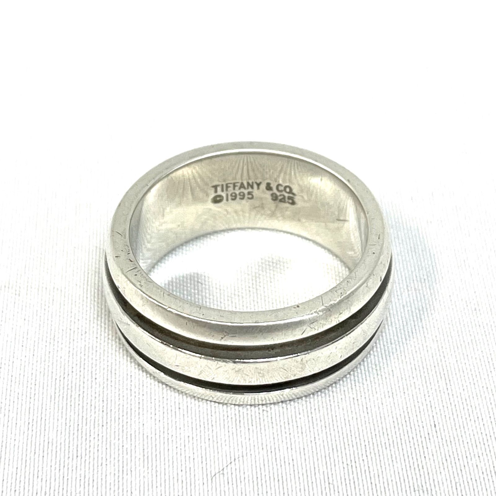 美品 TIFFANY ティファニー グルーブド ダブルライン シルバーリング Bランク】 Tiffany ティファニー グルーブド ダブルライン シルバー