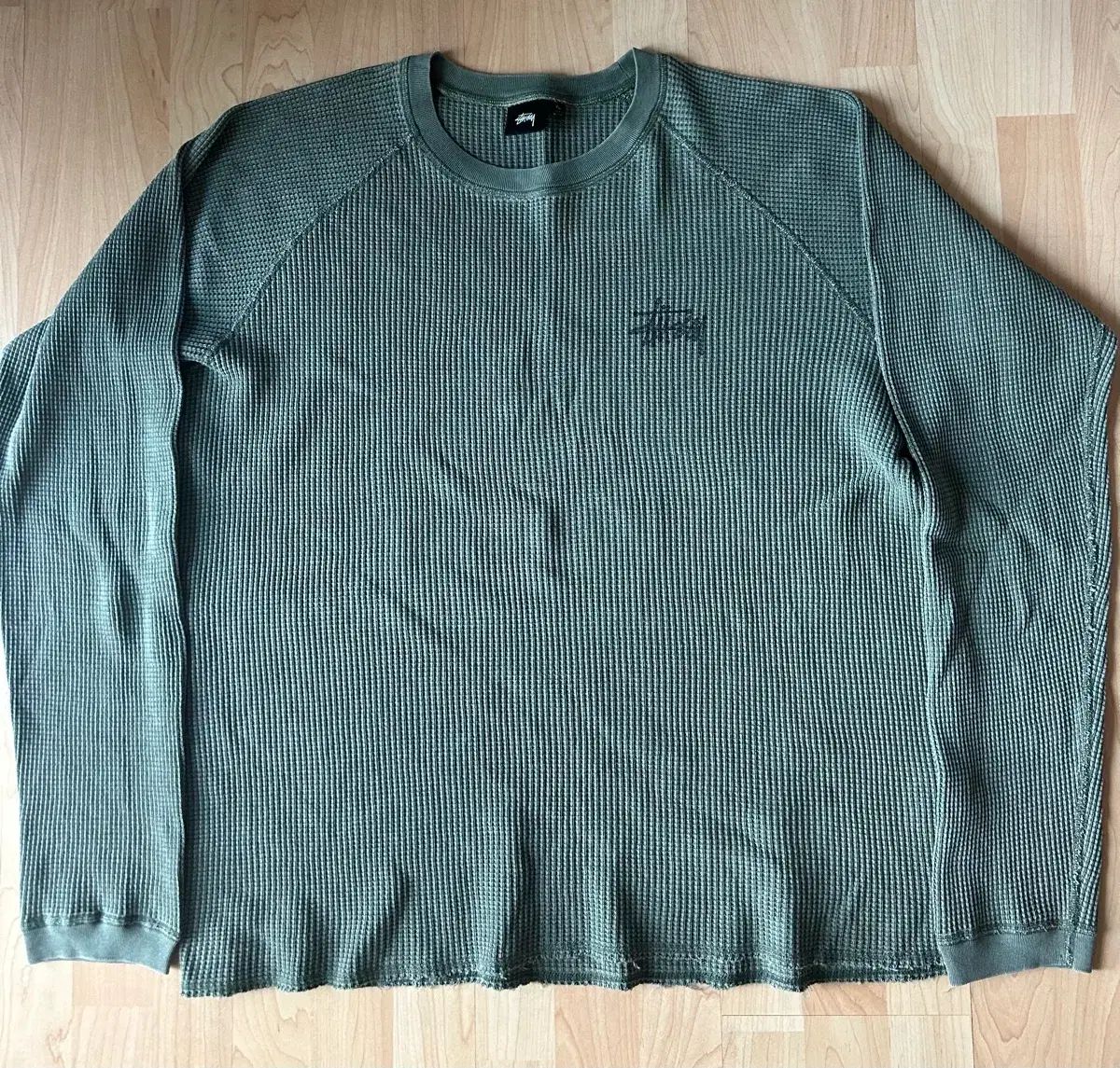 STUSSY ラグラン サーマル Tシャツ (ワッフル) XL