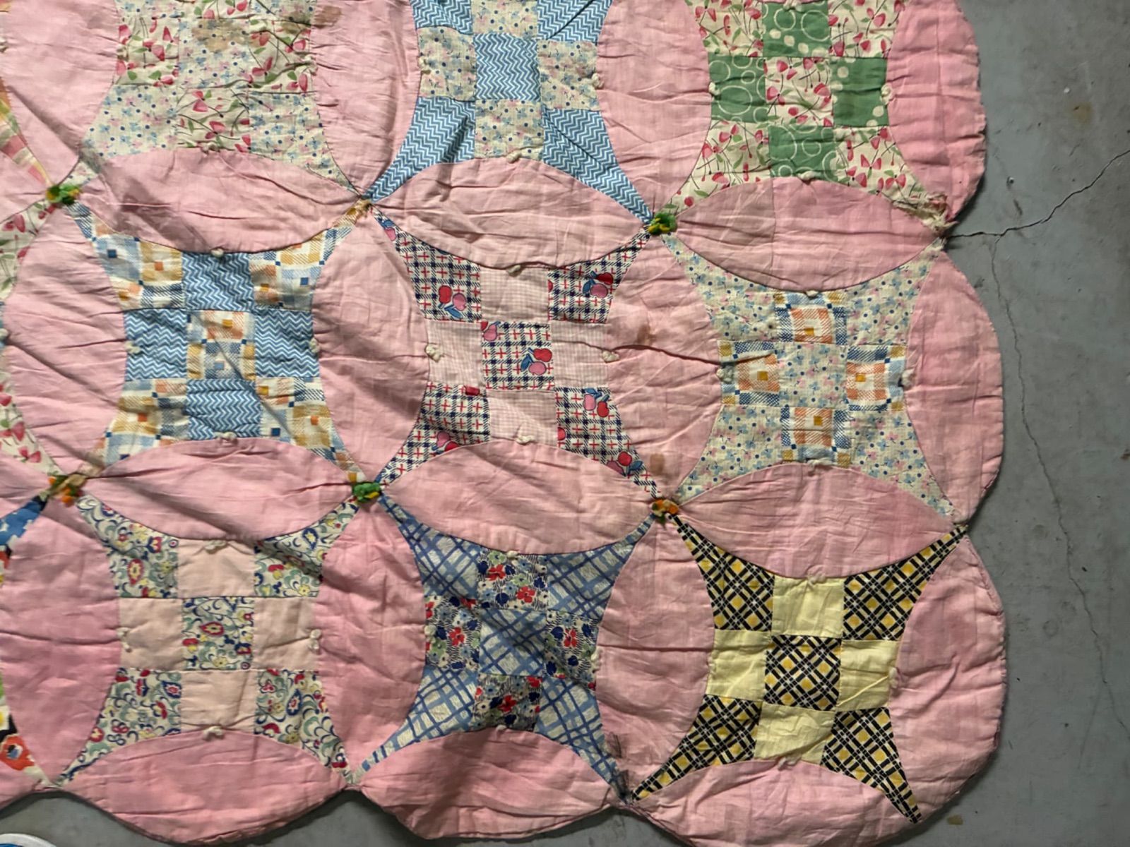 アンティーク/パッチワーク/キルトトップ/フィードサック/インテリア