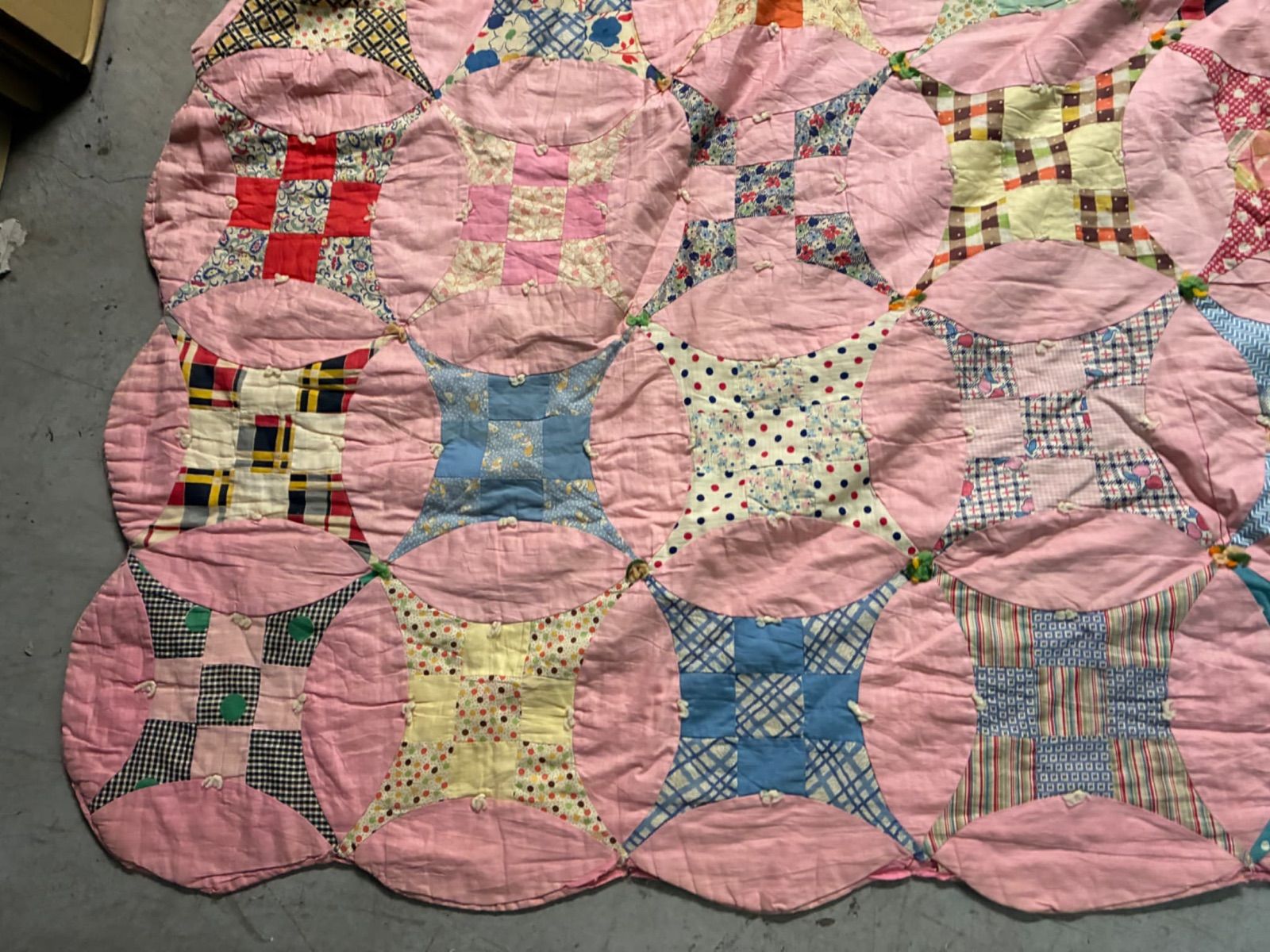 アンティーク/パッチワーク/キルトトップ/フィードサック/インテリア