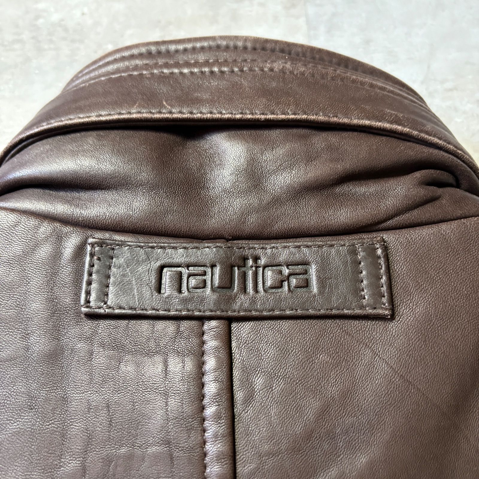 nautica レザージャケット　ブラウン　40 中綿　内キルティング nautica レザージャケット ブラウン 42 中綿 内キルティング - メルカリ