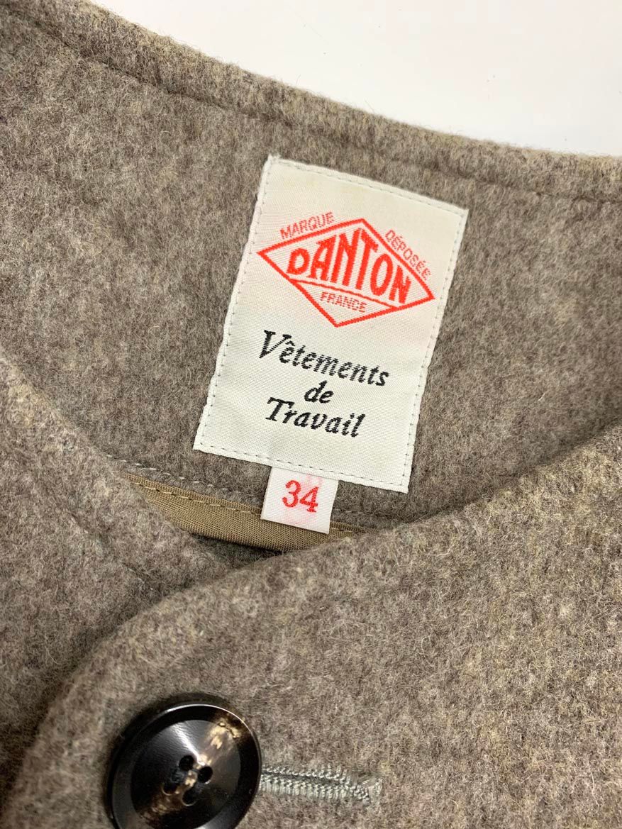 DANTON ダントン ウールモッサ ノーカラー コート 節約 ジャケット
