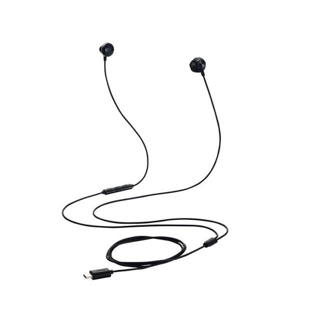 タイプC イヤホン 有線 マイク付き セミオープン型 断線しにくい高耐久 通話対応 音量調整 【 USB Type-C ポート搭載 iPhone iPad Android 他対応 】 ブラック