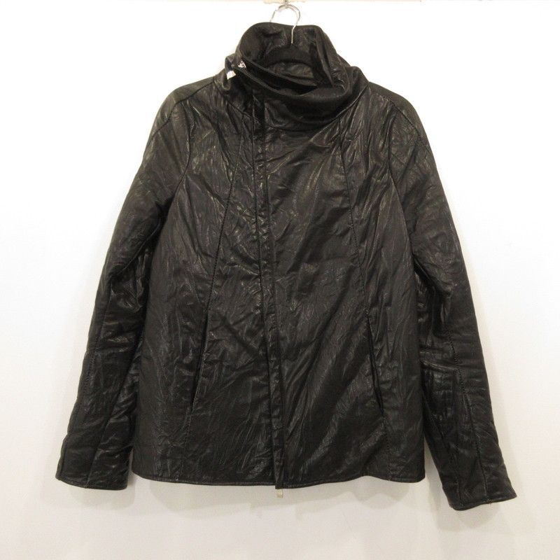 【姫路東店】 中古 incarnation インカネーション レザー CARF LEATHER HIGH NECK BIAS ZIP DOWN BLOUSON 11327-4440 ブラック サイズ：XS 【94】