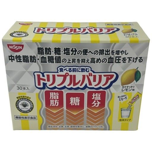 日清　トリプルバリア　レモン味　５本入り　３０箱セット トリプルバリア 甘さすっきりレモン味 5本入 | 日清食品グループ