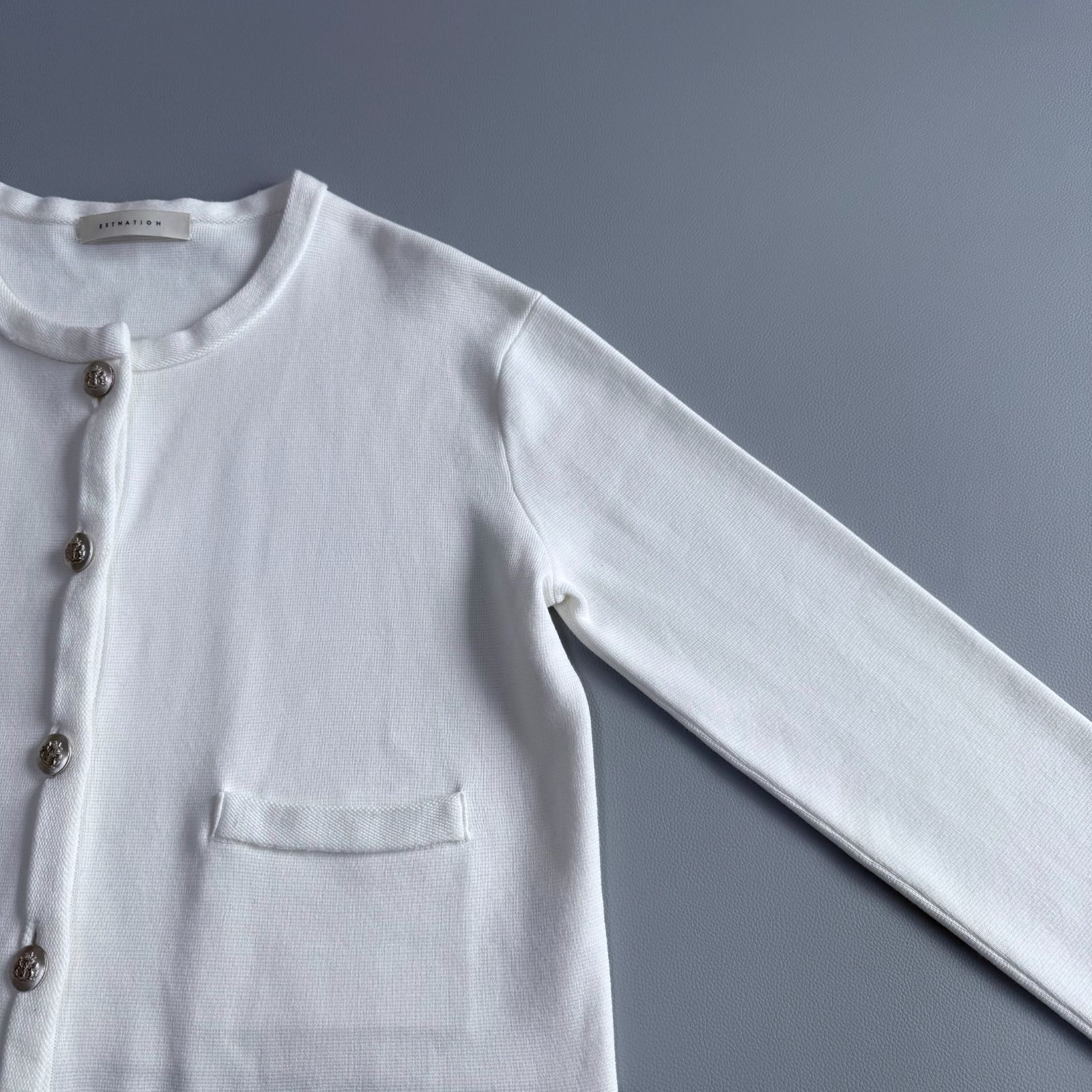 ESTNATION エストネーション 洗える クルーネック ニットジャケット