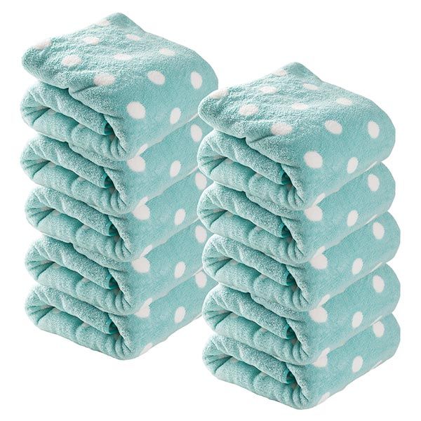 マイクロファイバータオル ラパン バスタオル 5枚セット 肌触り 吸水 速乾 バス ふんわり バスタオルセット ドットブルー[離島配送不可]