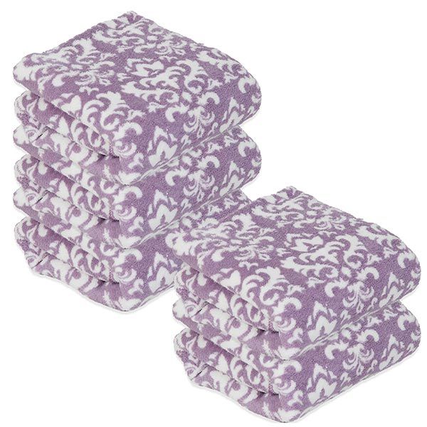 マイクロファイバータオル ラパン バスタオル 5枚セット 肌触り 吸水 速乾 バス ふんわり バスタオルセット ダマスクライラック[離島配送不可]