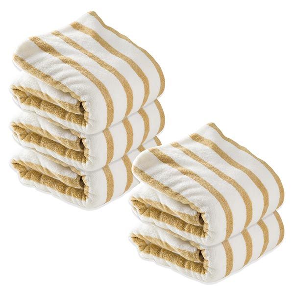 マイクロファイバータオル ラパン バスタオル 5枚セット 肌触り 吸水 速乾 バス ふんわり バスタオルセット ボーダーブラウン[離島配送不可]