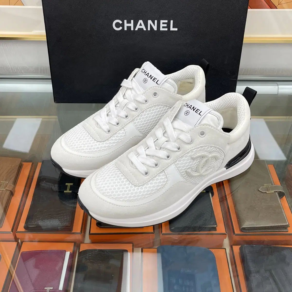 新品 CHANEL シャネル CCロゴ テニス レディース スニーカー 白 G38800