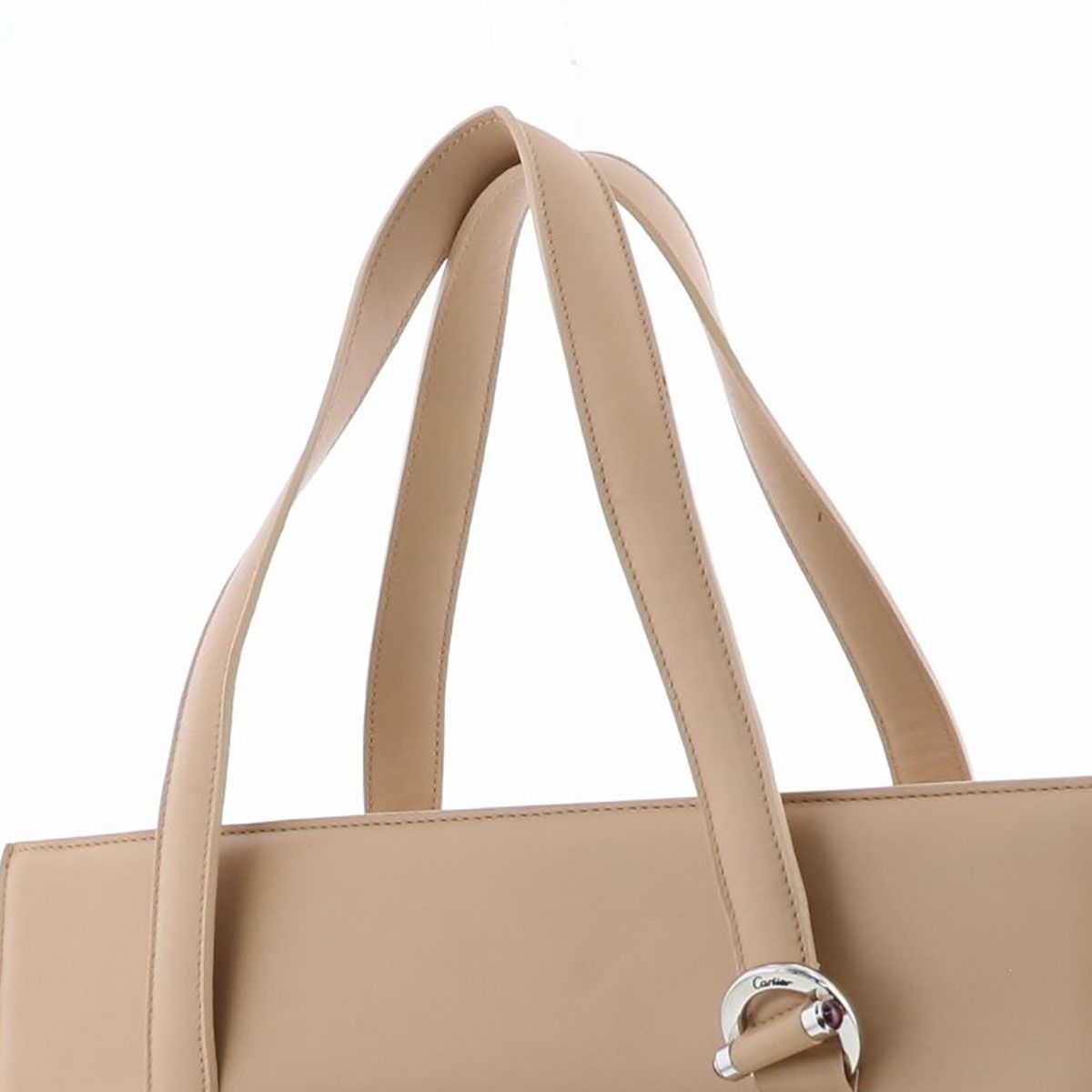 Cartier　カルティエ　カボション　トートバッグ　レザー　ベージュ Cartier（カルティエ） カボション ショルダーバッグ トート カーフ