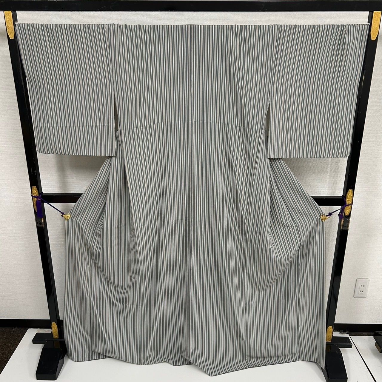 小紋 トールサイズ 色味の良い縞模様 正絹 着物 MK-2507 - メルカリ