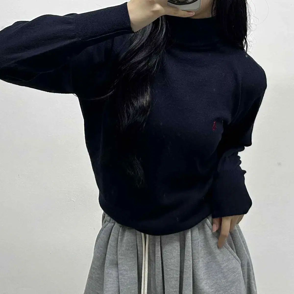 ポロ ラルフローレン ネイビー ウール100% 購入 タートルネック ニット