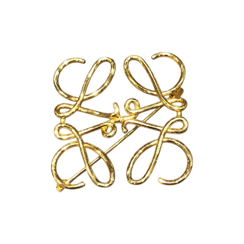 ロエベ LOEWE アナグラムブローチ ゴールド メタル レディース