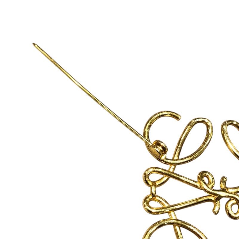 ロエベ LOEWE アナグラムブローチ ゴールド メタル レディース