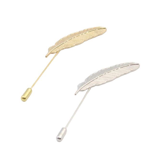 全2色 シルバー ゴールド 羽根デザインのラペルピン - メルカリ