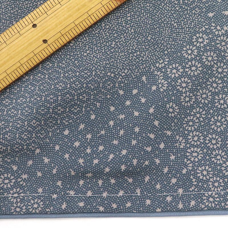 江戸小紋 小紋着物 袷 レディース 正絹 灰青 鮫 小花 身丈153.5cm 裄丈