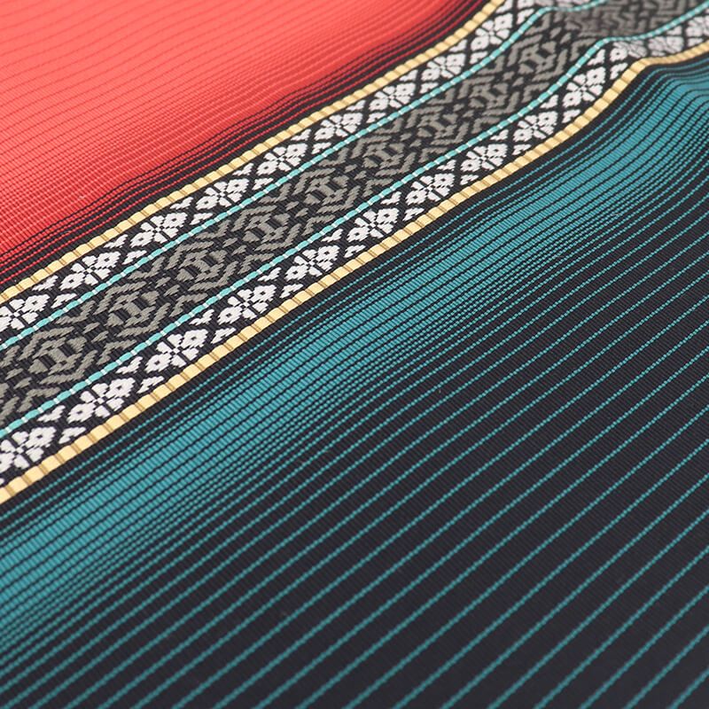 名古屋帯 なごや帯 博多織 本筑 証紙付き 正絹 八寸帯 全通柄 黒 緑 朱