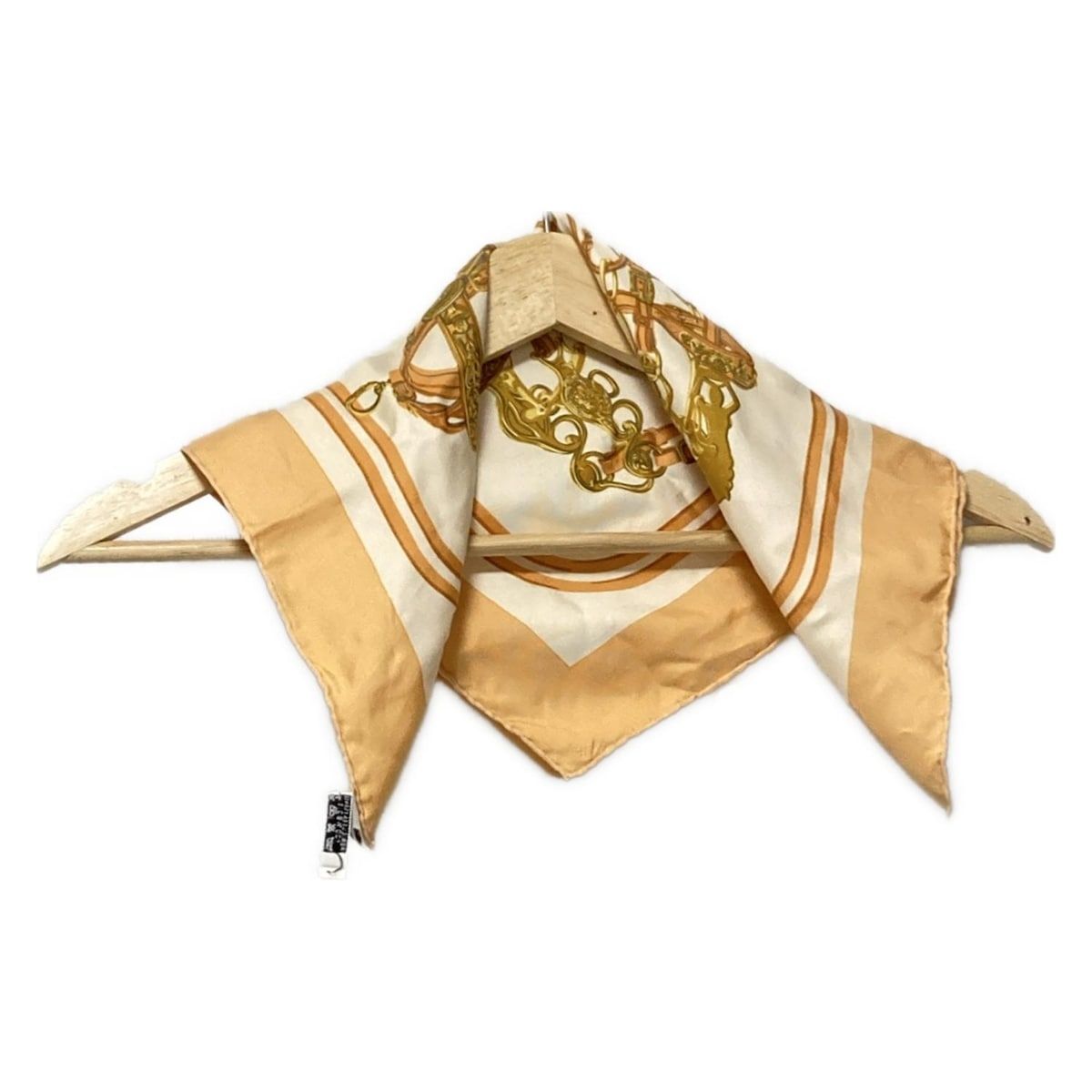 HERMES(エルメス) スカーフ美品 プチカレ アイボリー×オレンジ