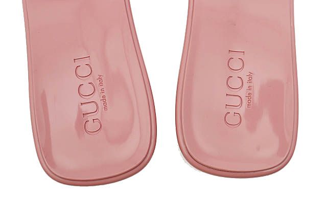 グッチ GUCCI ロゴ ラバー チャンキーヒール スライド サンダル 624730