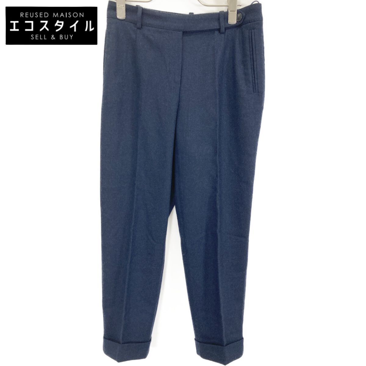 Loro Piana ロロピアーナ ﾈｲﾋﾞｰ ﾛｰﾙｱｯﾌﾟｽﾗｯｸｽﾊﾟﾝﾂ ﾃｰﾊﾟｰﾄﾞﾊﾟﾝﾂ 40