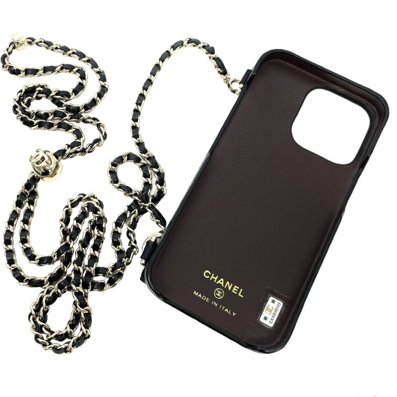 シャネル マトラッセ iPhone13Pro キャビアスキン その他 ブラック