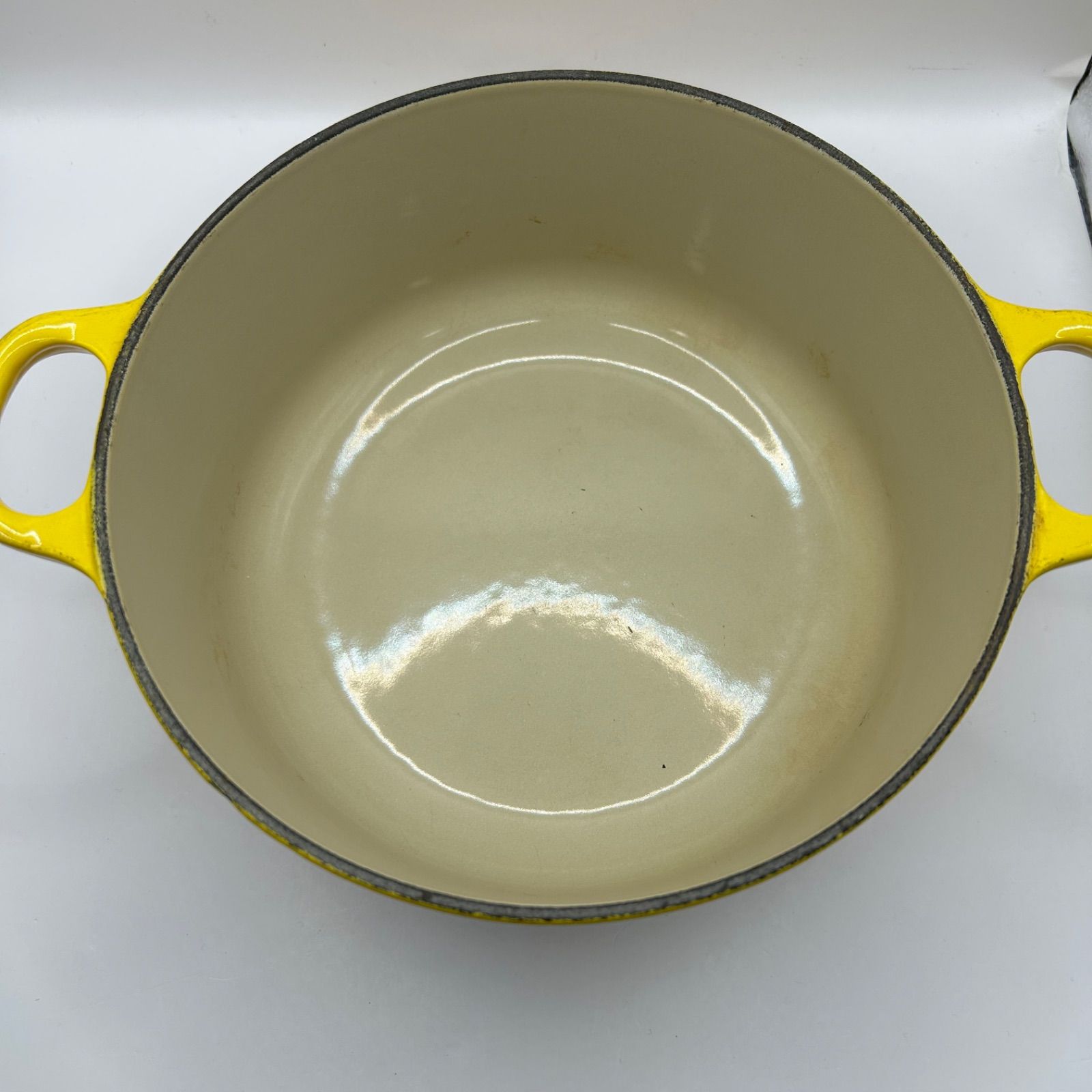 LE CREUSET ルクルーゼ イエロー 両手鍋 20cm - メルカリ