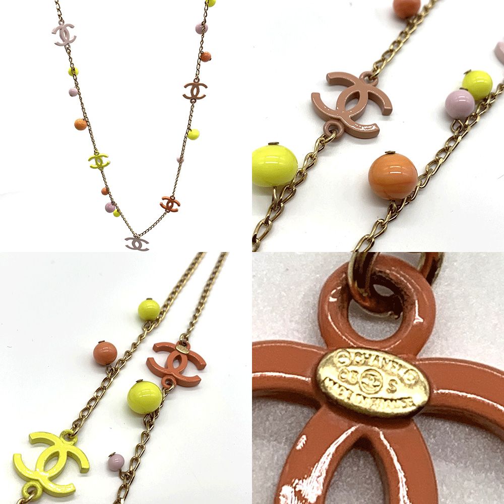 シャネル ココマーク チェーン ネックレス CC GP ゴールド マルチ