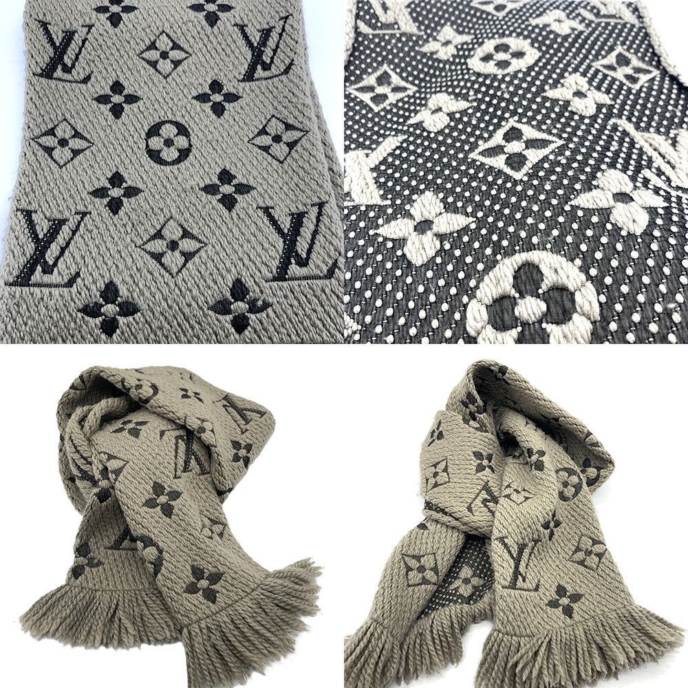 LOUIS VUITTON 　エシャルプ　ロゴマニア　グレー　413287 Louis Vuitton LOUIS VUITTON Monogram Echarpe Mania 413287 Scarf
