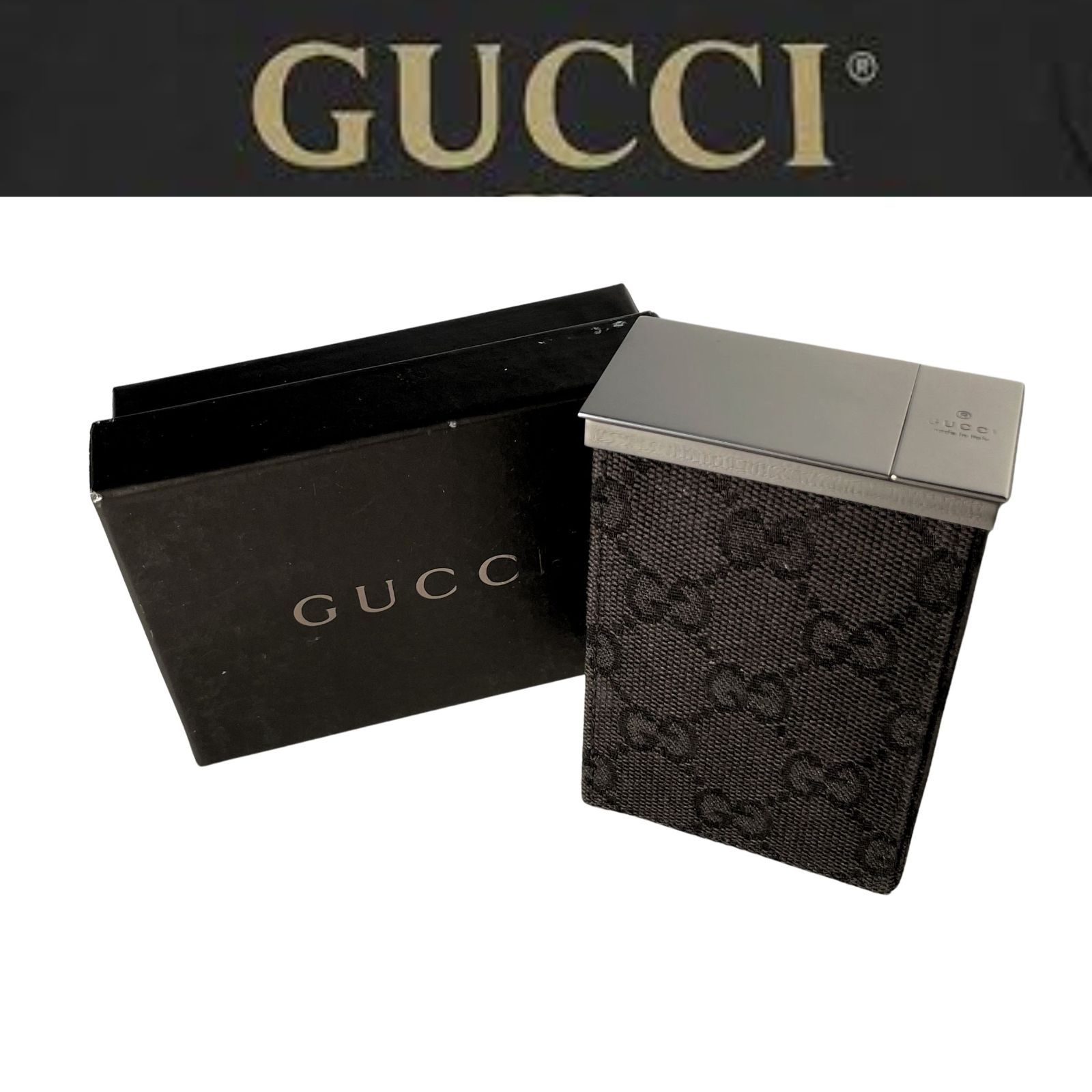 新品級/極美品】 GUCCI グッチ シガレットケース GGキャンバス