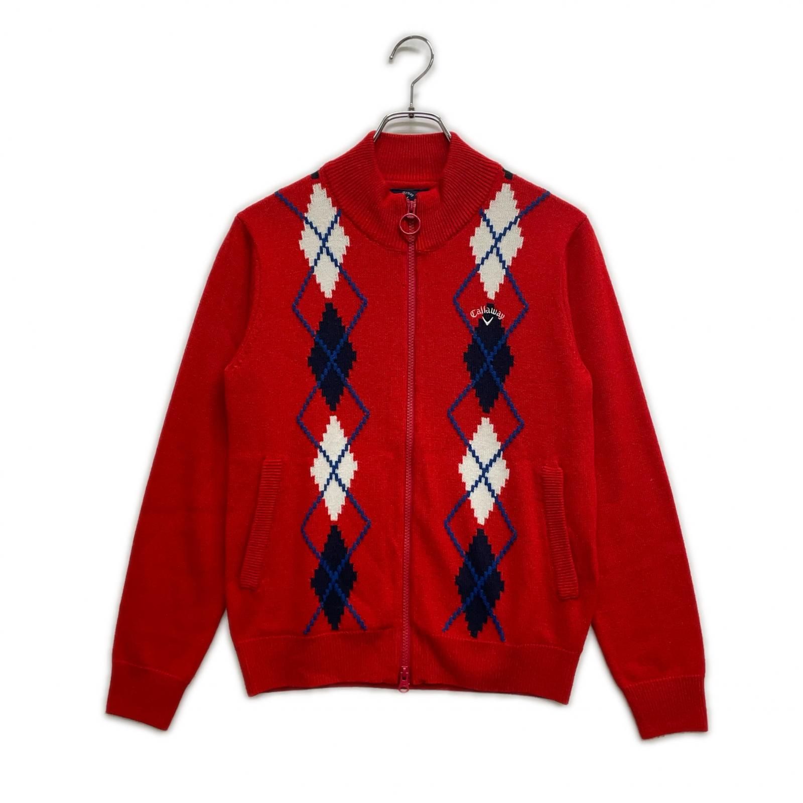 中古 レディース キャロウェイ Callaway ニットアウター M 赤