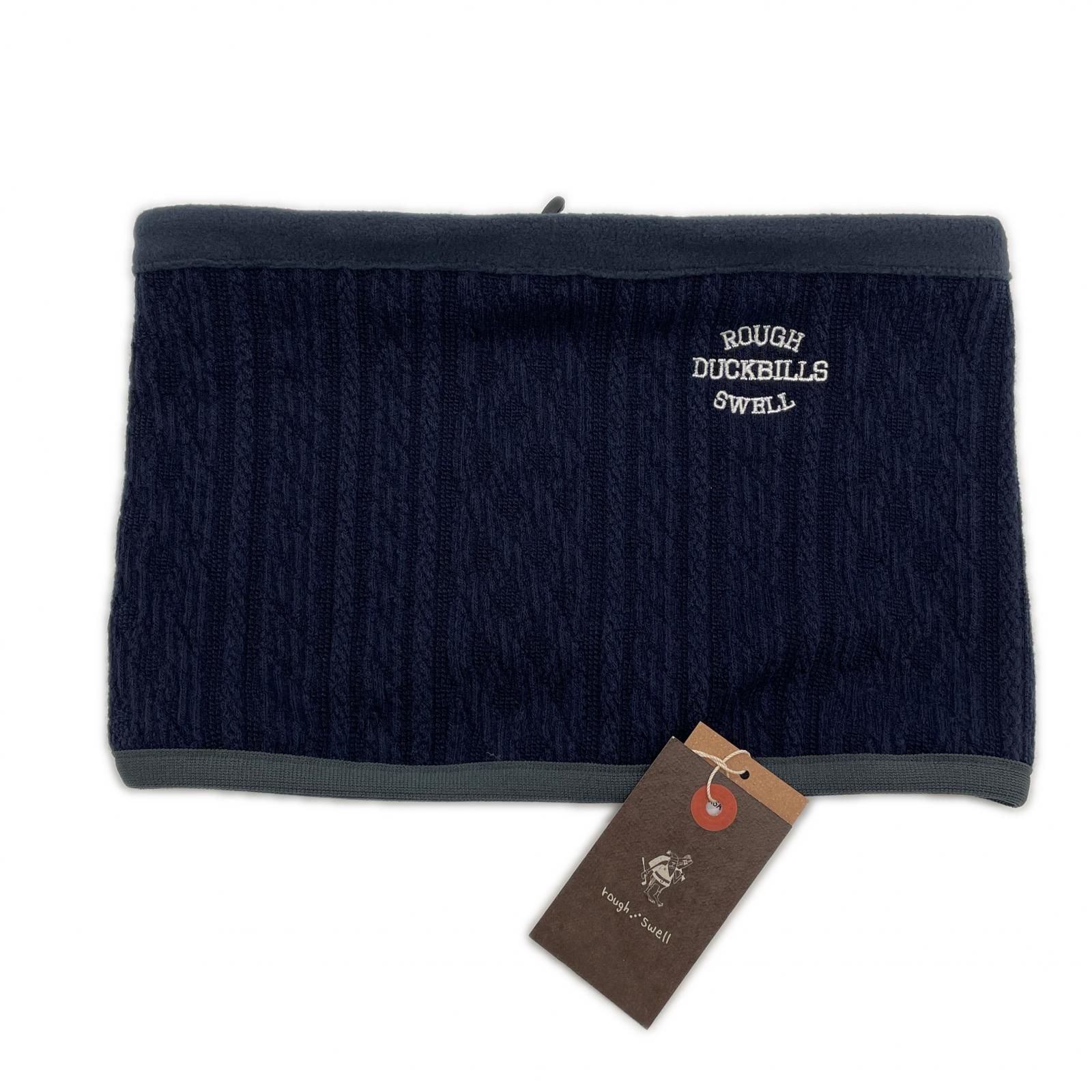 未使用品 ラフ＆スウェル roughu0026swell ネックウォーマー フリー ネイビー 裏フリース ドローコード付き