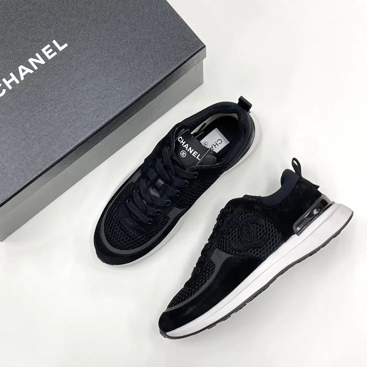 新品 CHANEL シャネル CCロゴ テニス レディース スニーカー ブラック