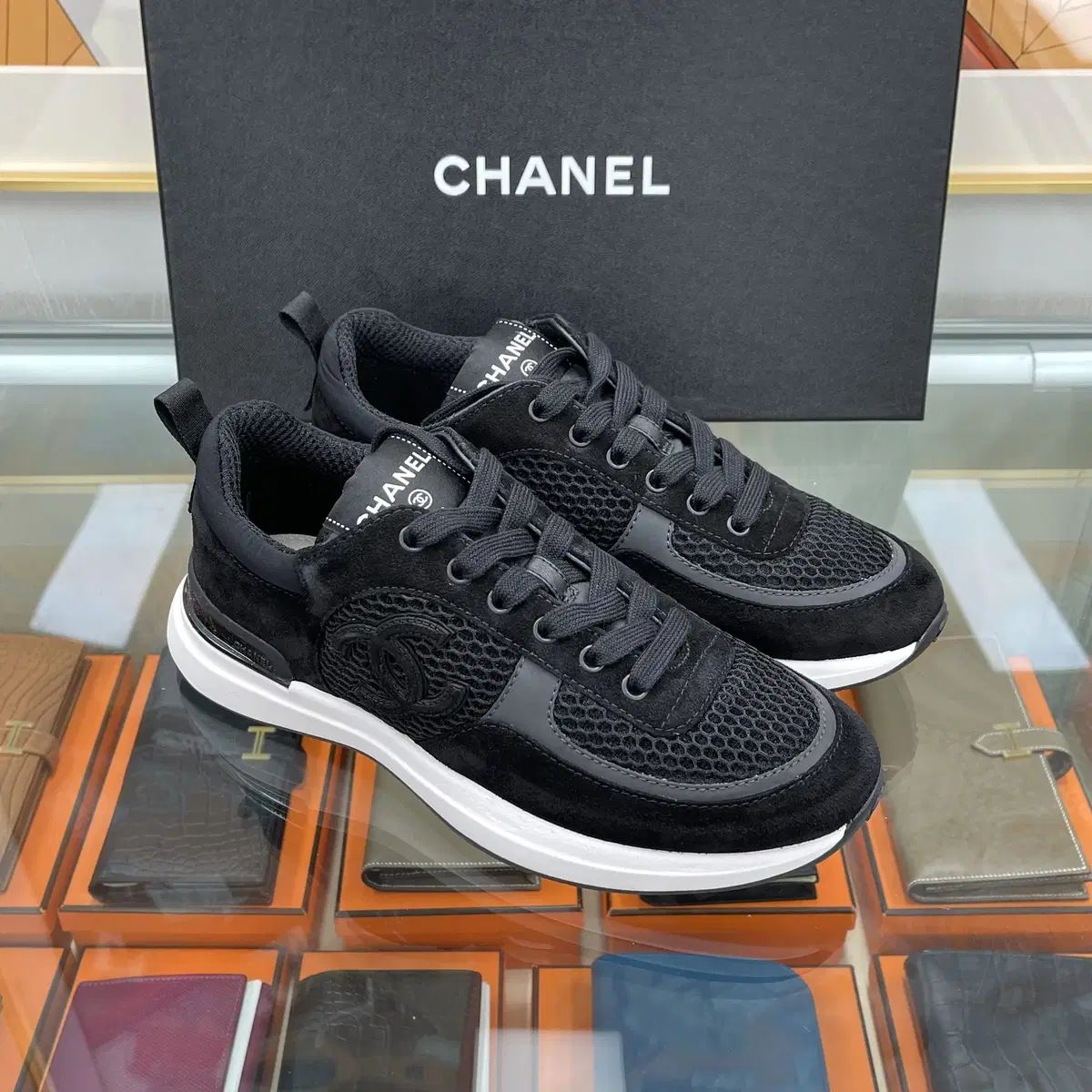 新品 CHANEL シャネル CCロゴ テニス レディース スニーカー ブラック