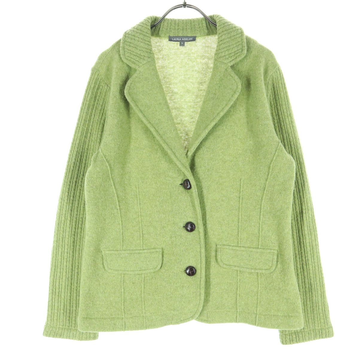 Laura Ashley ローラアシュレイ 長袖 ニットジャケット M グリーン