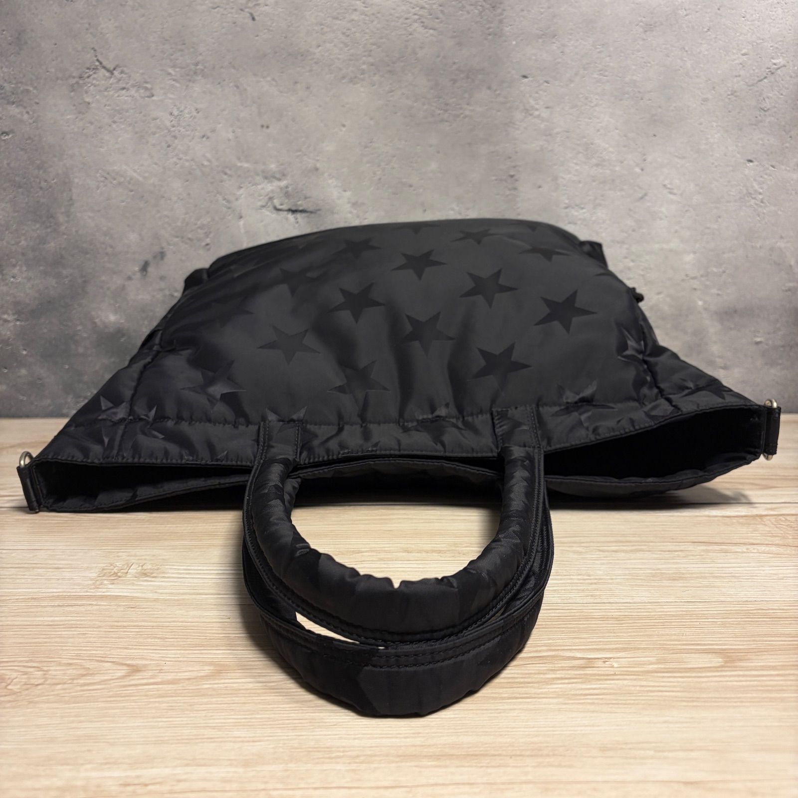 美品✨PORTER FLAG 星柄 2WAY トートバッグ ショルダー付 ブラック A4