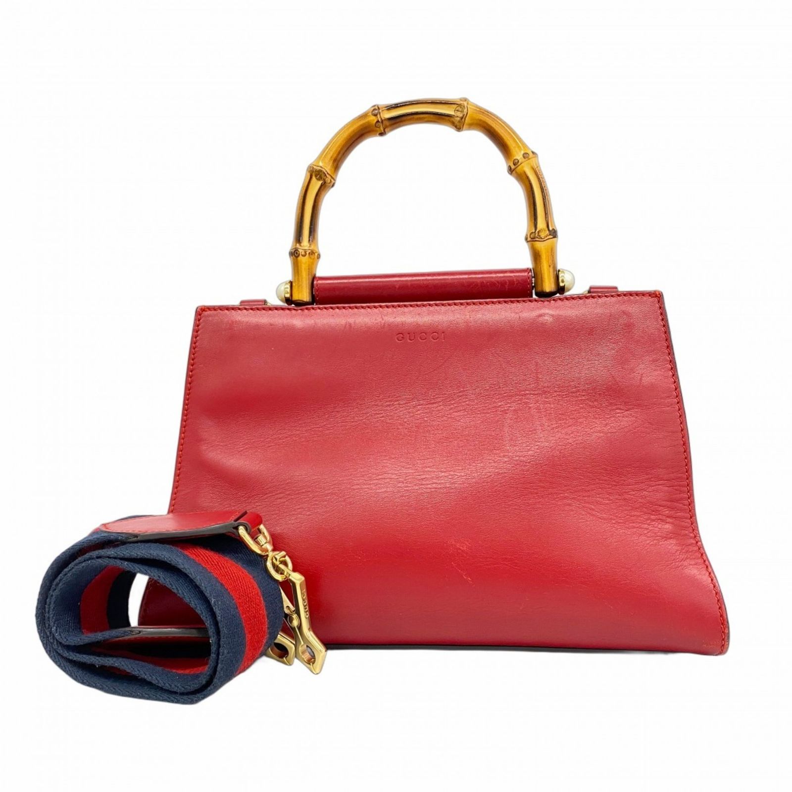 グッチ(Gucci) グッチ ハンドバッグ バンブー 459076 レザー レッド