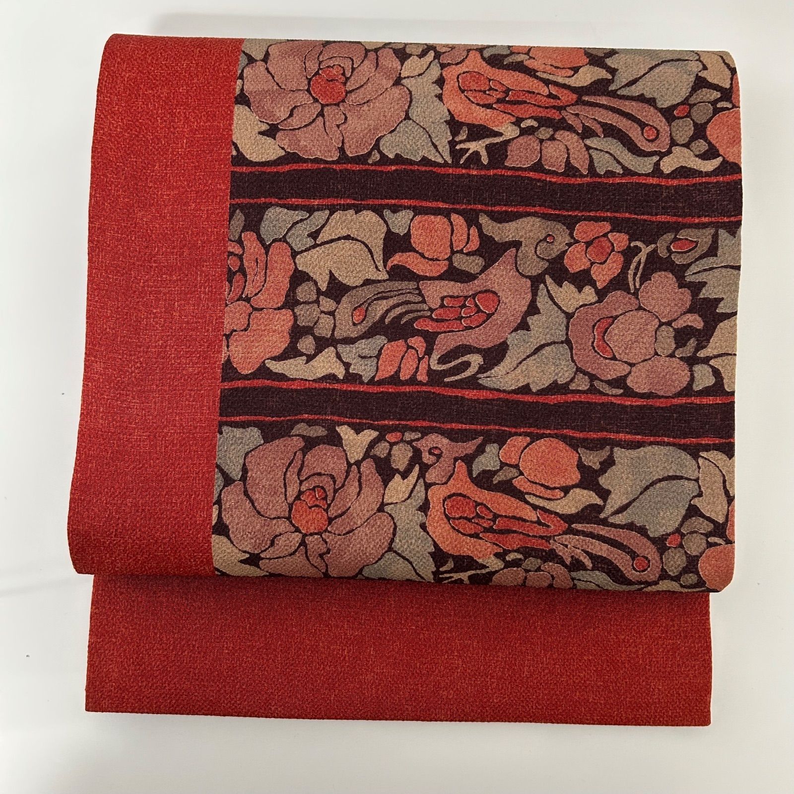 名古屋帯 正絹 縮緬 染めの花草 九寸 MA-2702 - メルカリ