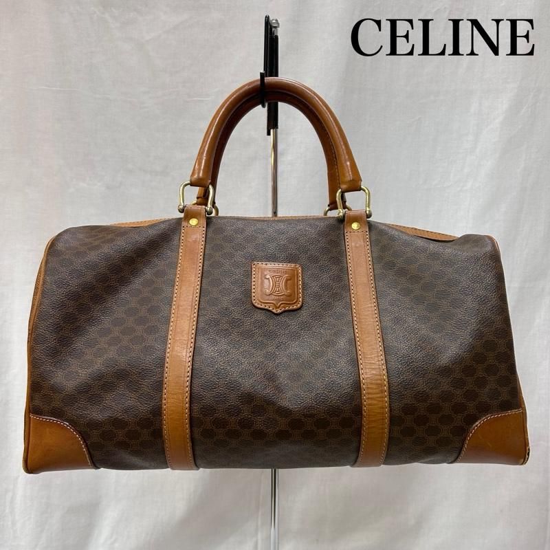 セリーヌ オールドボストンバッグ 旅行鞄 マカダム ブラウン JMB12