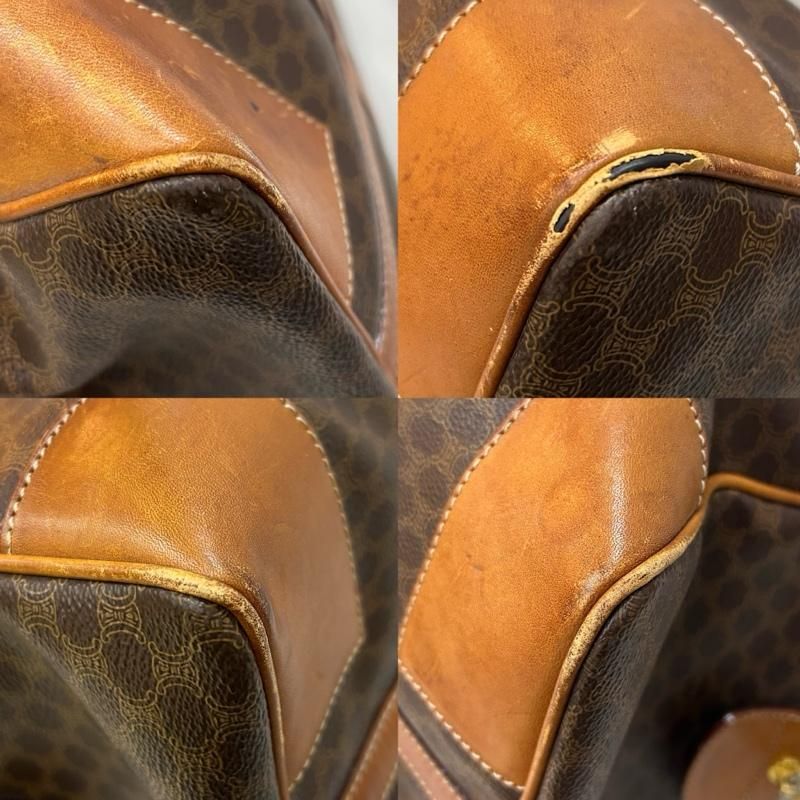 セリーヌ オールドボストンバッグ 旅行鞄 マカダム ブラウン JMB12