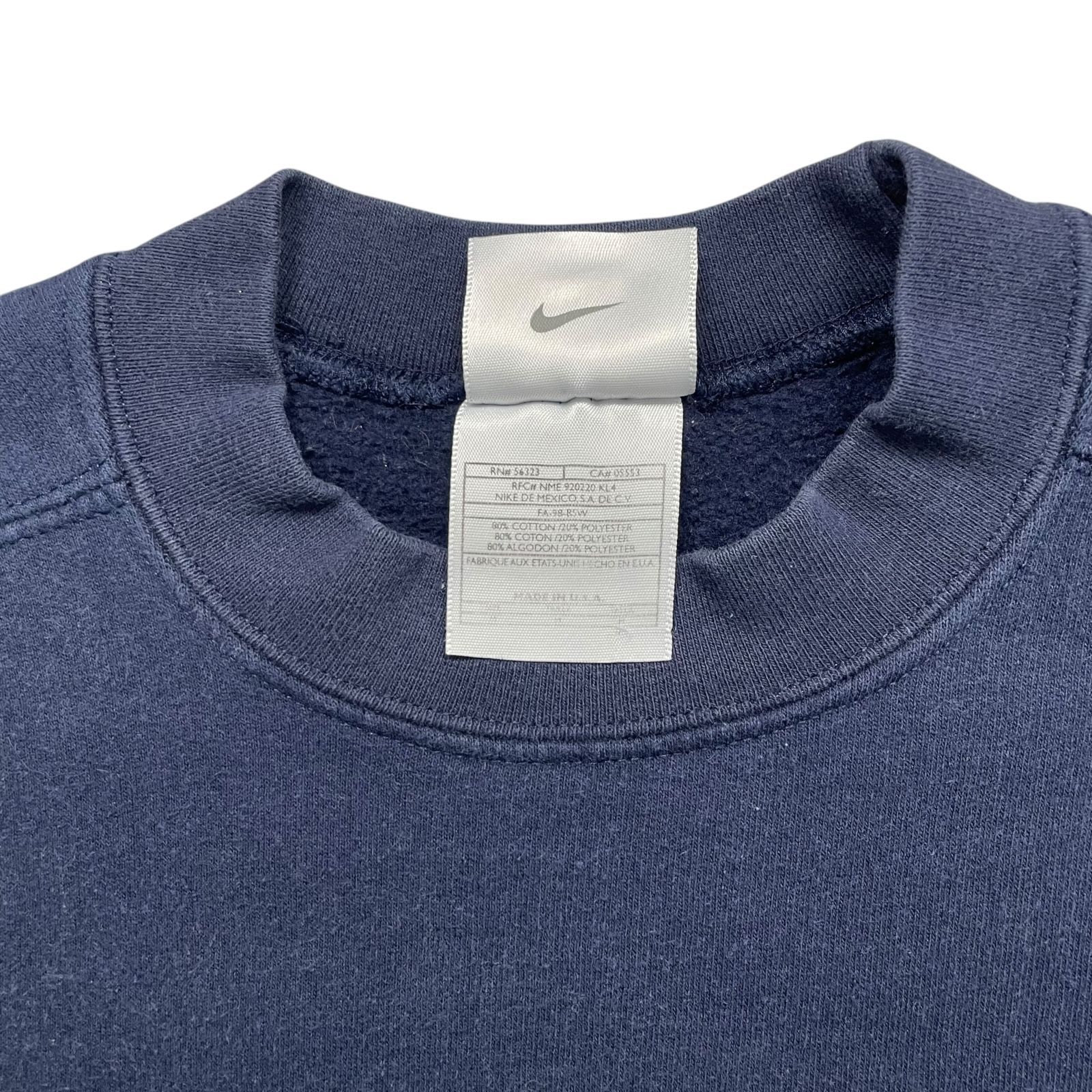 90s ナイキ スモール スウッシュ 刺繍 ロゴ スウェット トレーナー